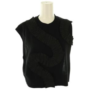 24AW FRILL KNIT VEST ベスト ニット 38 ブラック /DO OS