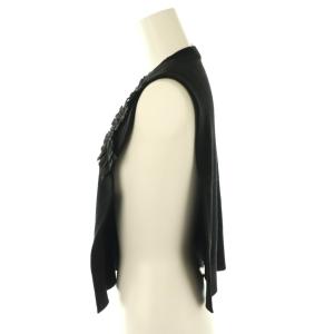 ENFOLD 24AW FRILL KNIT VEST ベスト ニット 38 ブラック /DO OS