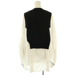 ENFOLD 25AW FAKE-LAYERED PULLOVER 38 ブラック ホワイト