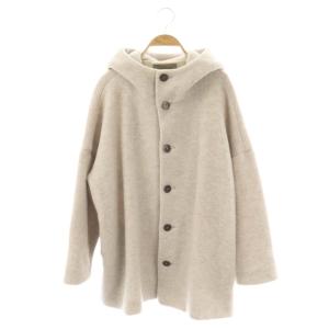 ウール フーデットコート ミドル丈 ライトグレージュ /HK OS