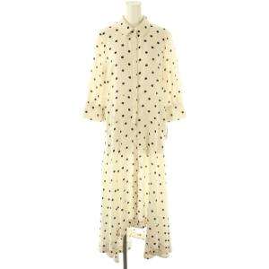 23SS フィッシュテールシャツプリントワンピース ドット ロング 1 アイボリー /HK OS