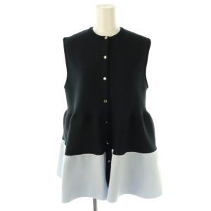 バイカラー ティアード ベスト ネイビー ライトブルー /ES OS