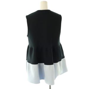 UNITED ARROWS バイカラー ティアード ベスト ネイビー ライトブルー /ES OS