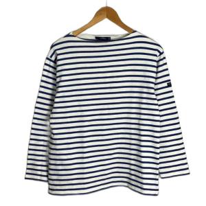 ボーダー バスクシャツ 長袖 カットソー ボートネック M ブルー ホワイト SH FY