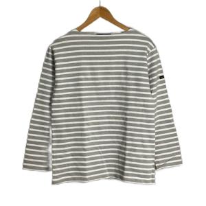 ボーダー バスクシャツ 長袖 カットソー ボートネック M グレー ホワイト 72011W63 SH FY