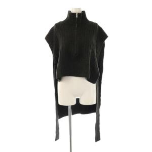 ハーフジップタートルニットベスト F ブラック /ES OS