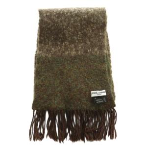 DOLCE&GABBANA マフラー ウール 茶 ブラウン オリーブ /SS OS