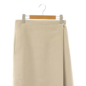 ebure ウールロングスカート ラップデザイン 36 グレージュ /DF OS