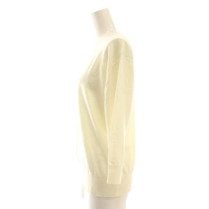 ebure カシミヤブレンドハイゲージニット カットソー 七分袖 アイボリー /AT OS