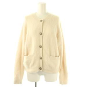 24AW カシミヤ混ファーニットジャケット F オフベージュ