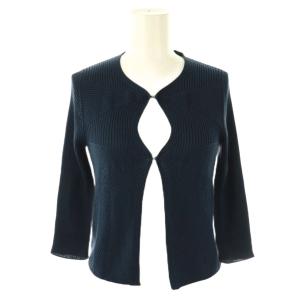リブニットカーディガン 七分袖 M ネイビー /CX OS