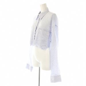 TODAYFUL 24SS Stripe Short Shirts シャツ ブラウス 長袖 前開き F ラベンダー 白 黒