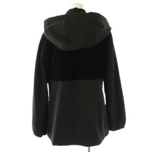 Aveniretoile ベロアキルティング切り替えナイロンジャケット フードジャケット 34 ブラック /DF OS