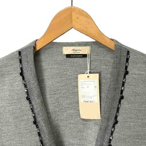 Maglie par ef-de ビジュー装飾ウールカーディガン ボレロ ショート丈 7 灰色 グレー 59-64178016 FY