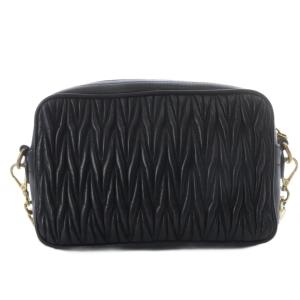 miumiu マテラッセ ショルダーバッグ ビジュー チェーン シープスキン NERO 5BH118