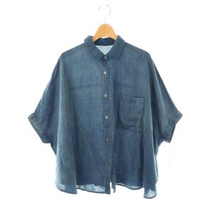 カフネ コットンワイドシャツ 七分袖 38 ブルー /HK OS