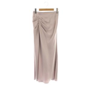 24AW サテンスカート タイト 0 ライトパープル 紫 ギャザー ドレープ ロング /CX OS SH