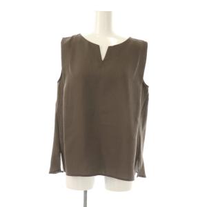 SIMPLICITE 23SS リネンライクオールインワンセット セットアップ ブラウス ワイドパンツ F ダークブラウン /ES