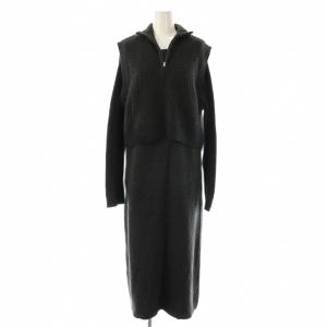 24AW ニットベスト × ニットワンピース 2点セット F チャコール /ES OS