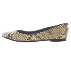 FABIO RUSCONI パイソン フラット パンプス ポインテッドトゥ 36 ベージュ /SR