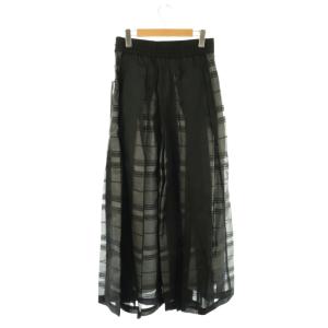 ADORE 24SS シアーチェックパンツ 38 ブラック