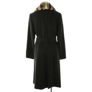 ANAYI ファー付き カシミヤ コート アウター ロング 38 ブラック /DF OS