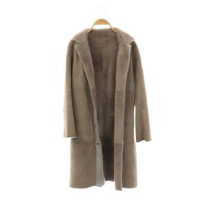 GALLARDAGALANTE ムートンライナー ニットコート 羊革 F グレー グレージュ /ES OS