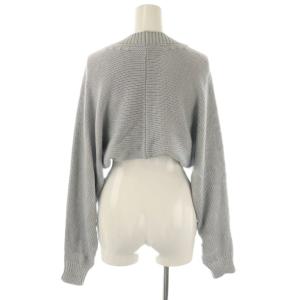 ADEAM 23年 Cropped Knit Snug クロップドニットスナッグ 長袖 カシミヤ混 ライトブルー 38035