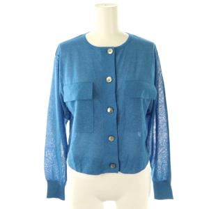 25SS シアーカーディガン ニット長袖 S ブルー /DF OS