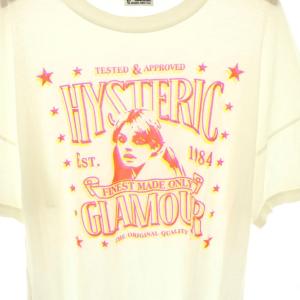 HYSTERIC GLAMOUR ガールプリントTシャツ カットソー 半袖 F ホワイト ピンク イエロー /ES OS