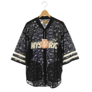 24SS FLAME LOGO柄ジャカード ZIP UPシャツ F ブラック 01241AH08