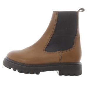 サイドゴア ブーツ ショート レザー 36 茶色 ブラウン /SR