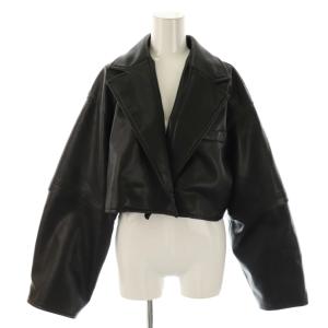 23SS 2WAY FAKE LEATHER SHORT JACKET レザージャケット ショート 総裏地