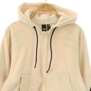 adidas コーデュロイスウェットパーカー フーディー S クリーム色 H47895 /DF OS