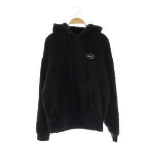 フラッフィー ジップアップフーディー パーカー ブルゾン ボア M ブラック /ES OS