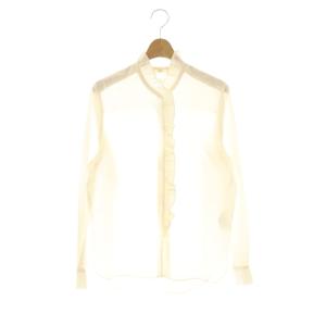 24AW スタンドフリル ブラウス シャツ アイボリー /DF OS