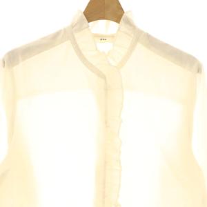 IENA 24AW スタンドフリル ブラウス シャツ アイボリー /DF OS