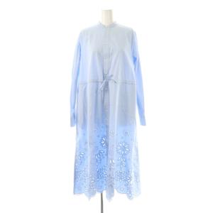 アイレット エンブロイダリーコットンシャツドレス ワンピース ロング 0 ライトブルー /HK OS