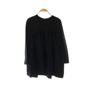 ロングスリーブ フレアシルエット ブラウス 長袖 36 ブラック /HK OS