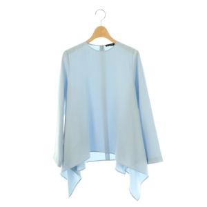 23年 フレアポイントヘムブラウス 長袖 プルオーバー 38 ライトブルー /DO OS