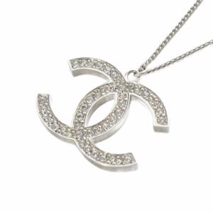 CHANEL 12A ココマーク ネックレス ラインストーン シルバーカラー