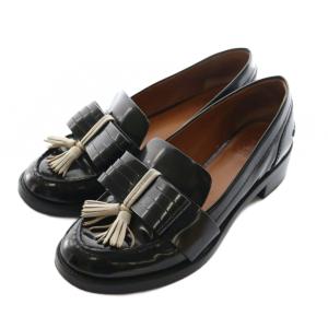 レザータッセルローファー 8M 黒 ブラック /AQ OS