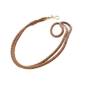 BOTTEGA VENETA イントレチャート レザーネックストラップ 茶色 ブラウン /SR OH