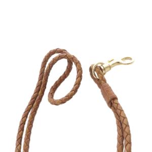 BOTTEGA VENETA イントレチャート レザーネックストラップ 茶色 ブラウン /SR OH