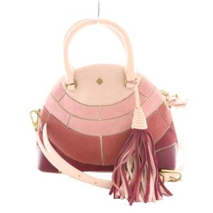 2WAYバッグ ショルダー ハンド スエード レザー タッセル ピンク ワイン /SS OS