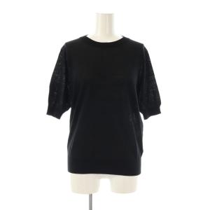 24SS Sheer H/S P/O プルオーバー カットソー ニット 半袖 ブラック /HK OS