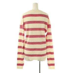 L'Appartement 25SS Border Knit ニット セーター ボーダー 長袖 ホワイト レッド /HK OS