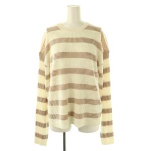 25SS Border Knit ニット セーター ボーダー 長袖 ホワイト ベージュ /HK OS