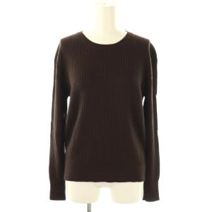 Compact Pullover リブニット プルオーバー 長袖 ブラウン /DF OS SH