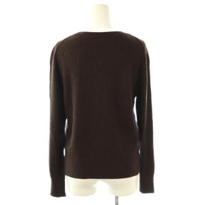 Deuxieme Classe Compact Pullover リブニット プルオーバー 長袖 ブラウン /DF OS SH